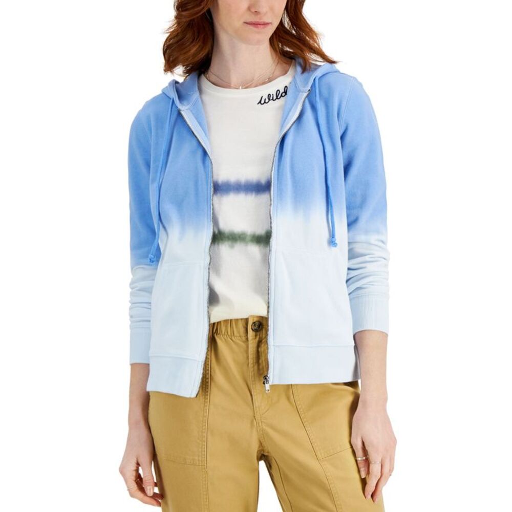 Style & Co Dip Dye Zip Front Hoodie